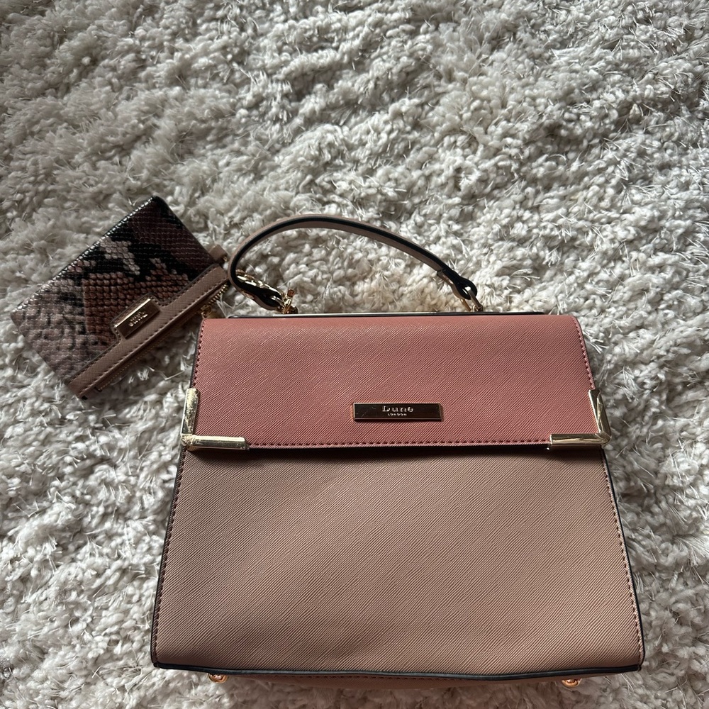 NWT Dune London Pink and Beige Snakeskin Women's Bag w/ coin purse